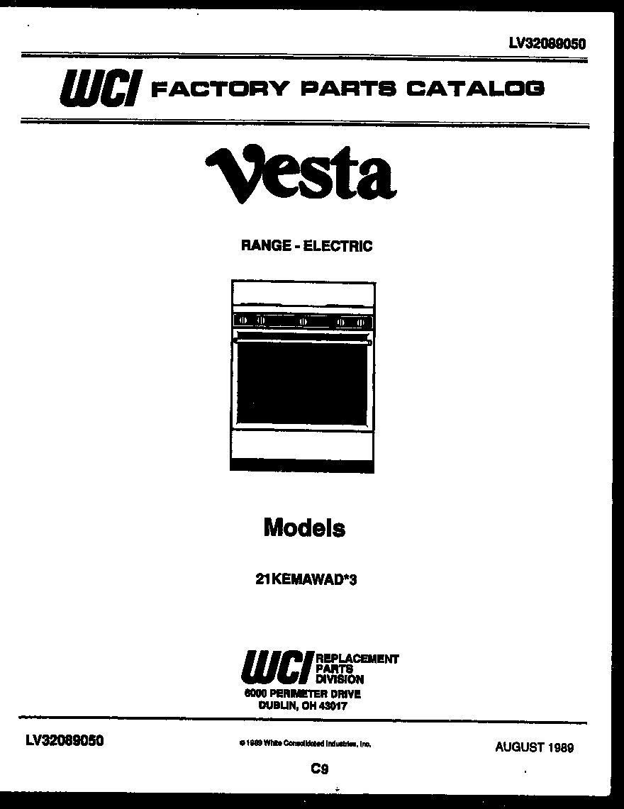 Tappan 21KEMAWAD3 cover page diagram