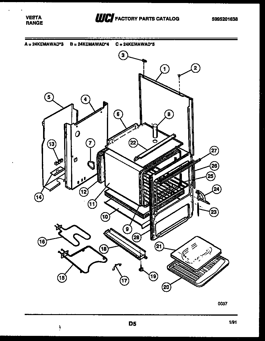 Tappan 24KEMAWAD5 body parts diagram