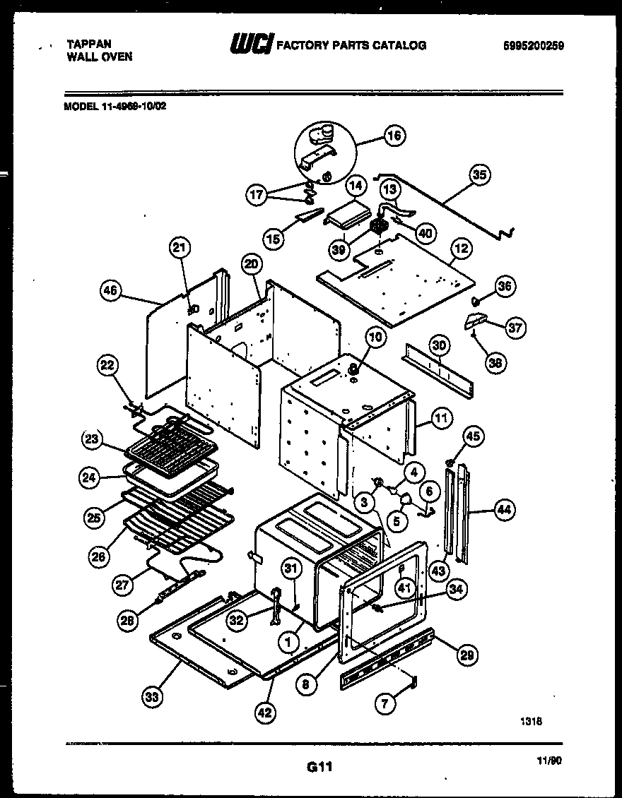 Tappan 11-4969-00-02 body parts diagram