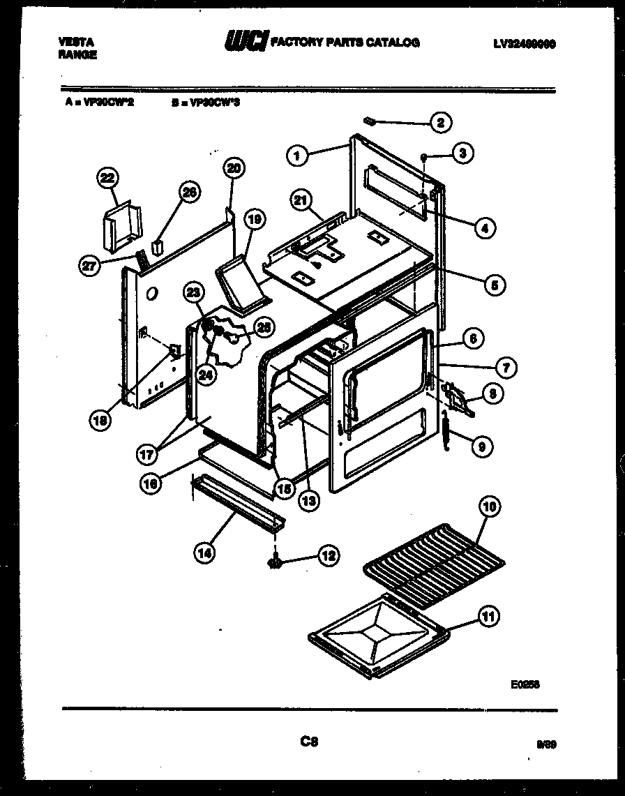 Tappan VP30CW2 body parts diagram