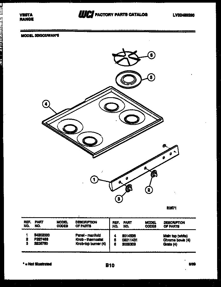 Tappan 30IGCDWAN5 cooktop parts diagram