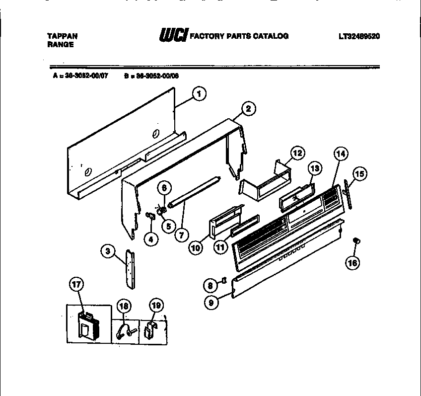 Tappan 36-3052-66-08 backguard diagram