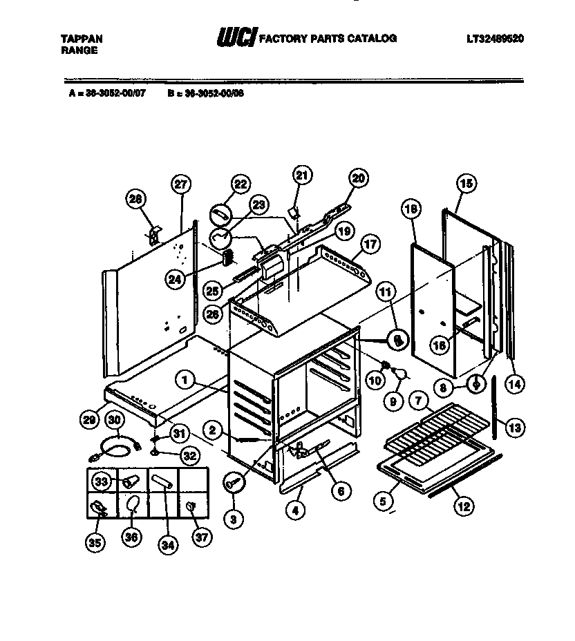 Tappan 36-3052-66-08 body parts diagram