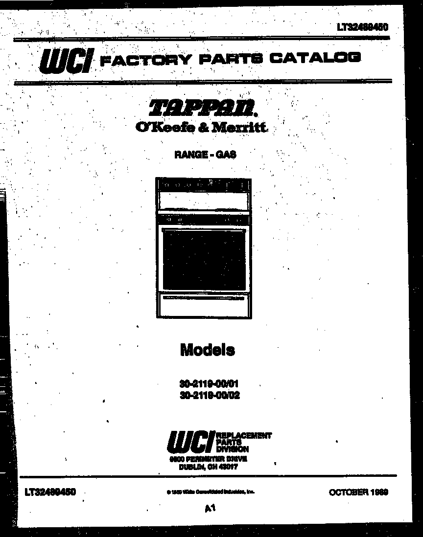 Tappan 30-2119-66-02 cover page diagram