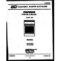 Tappan 30-2119-66-02 cover page diagram
