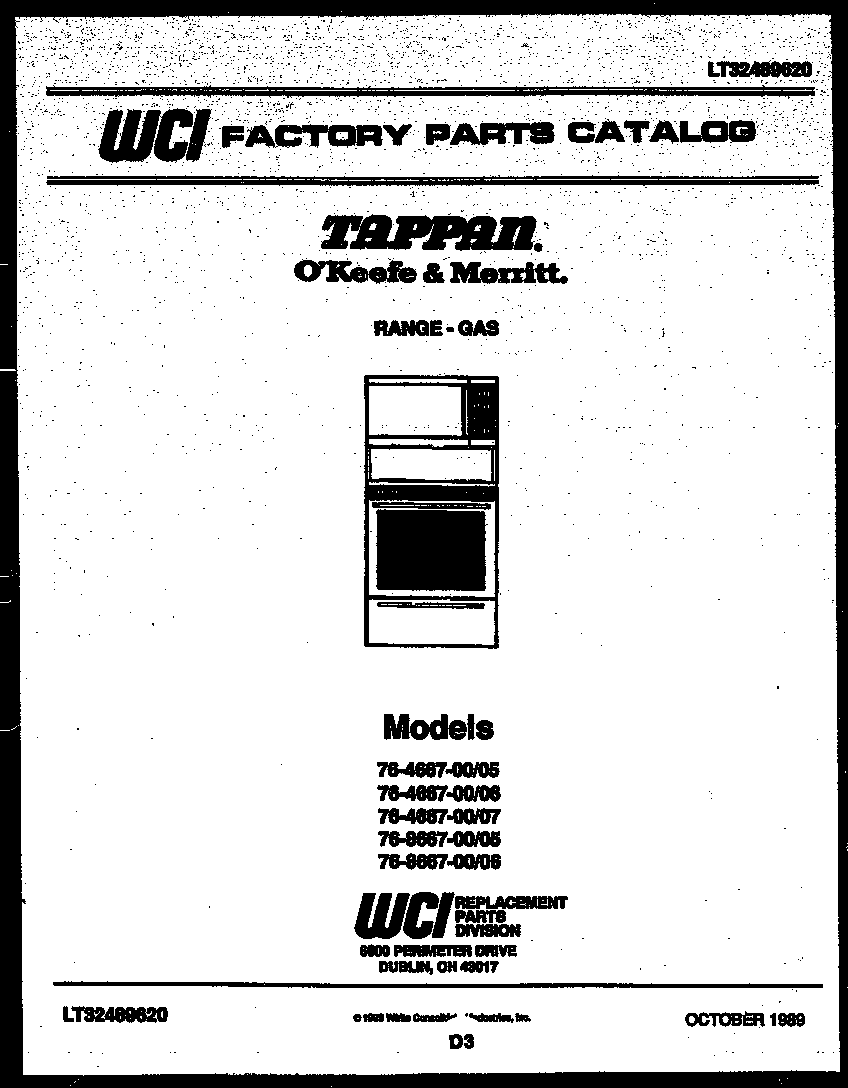 Tappan 76-8667-00-06 cover page diagram