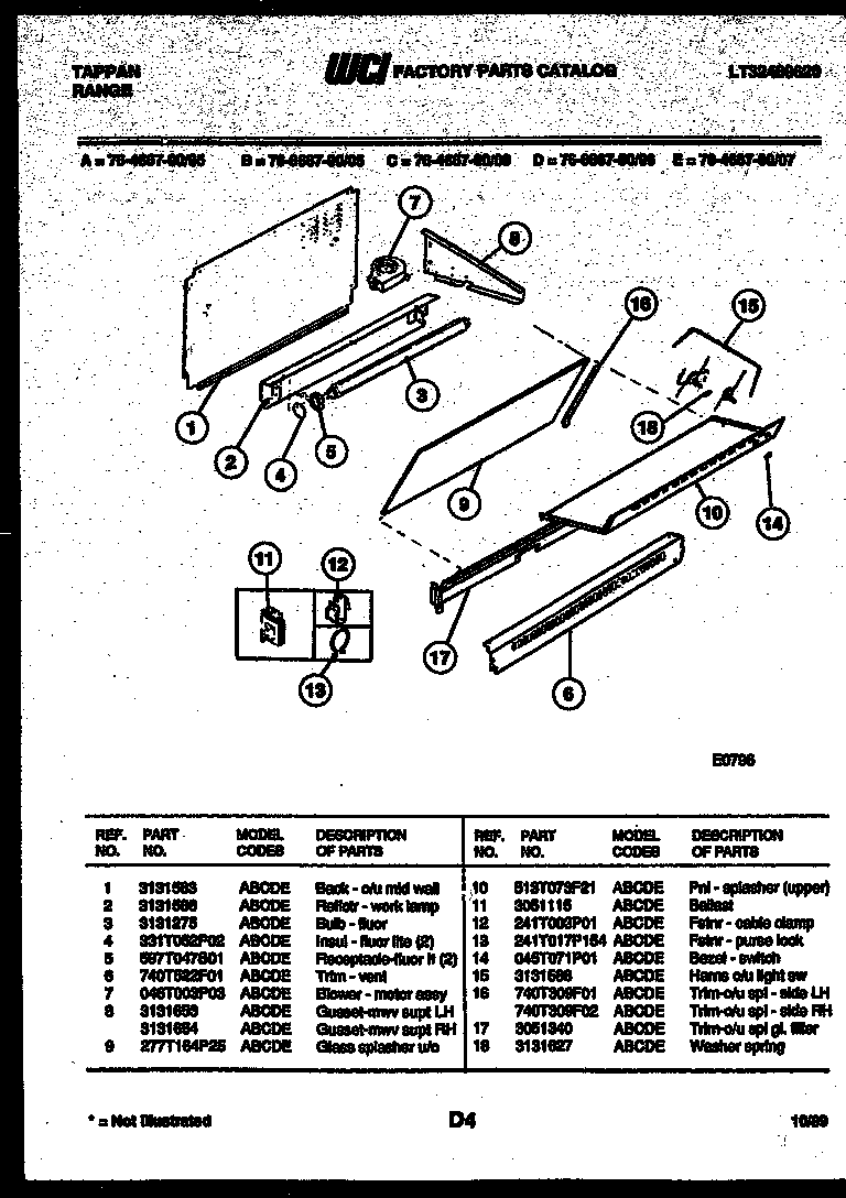 Tappan 76-8667-00-06 splasher control diagram