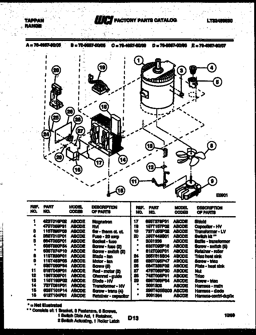Tappan 76-8667-00-06 power control diagram