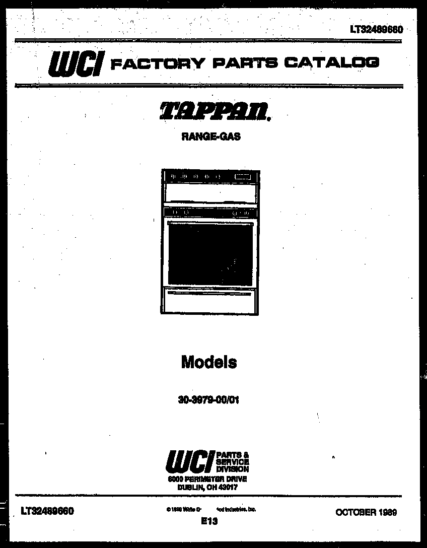 Tappan 30-3979-23-01 cover page diagram
