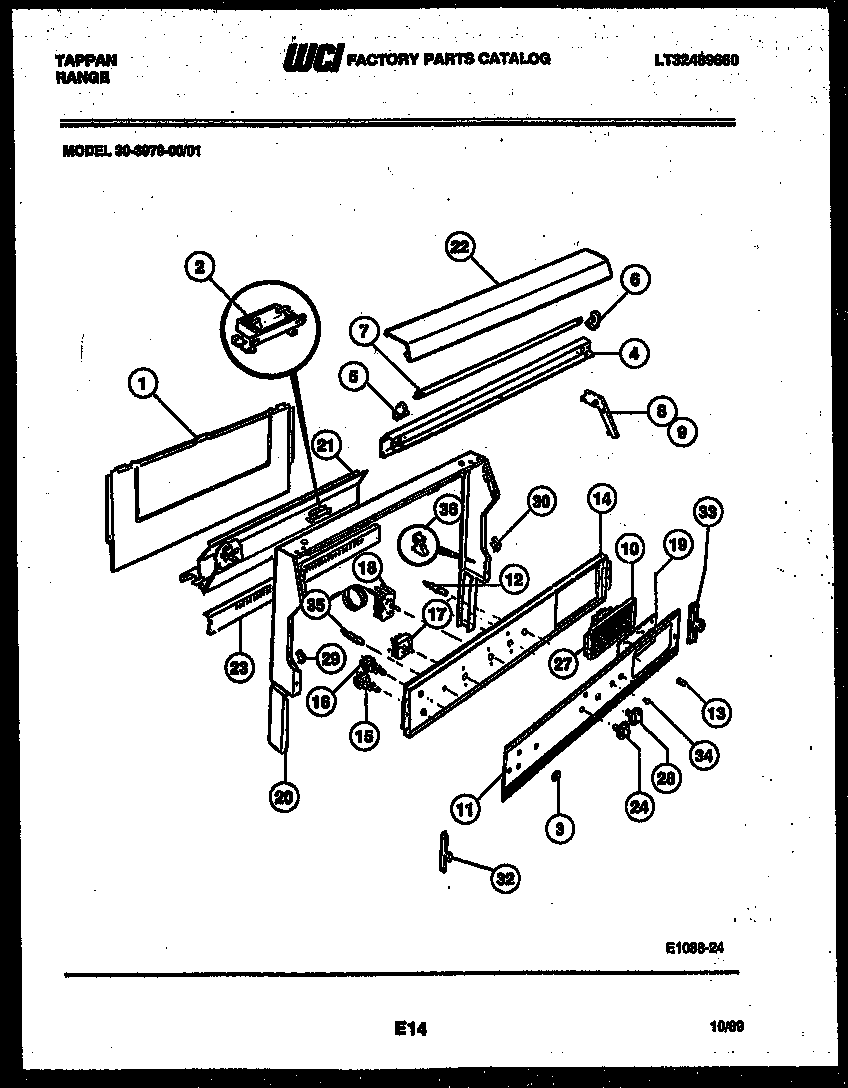 Tappan 30-3979-23-01 backguard diagram