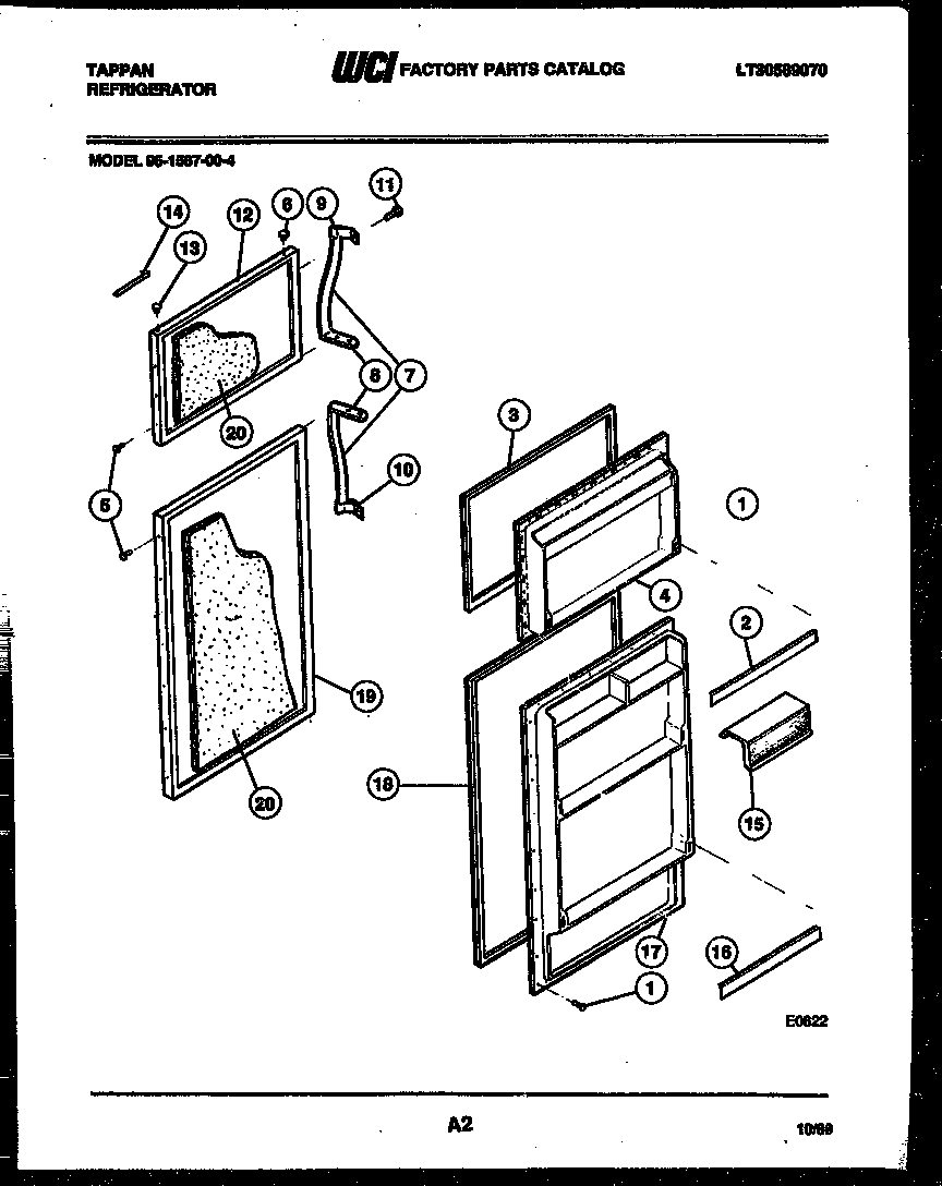Tappan 95-1587-66-04 door parts diagram