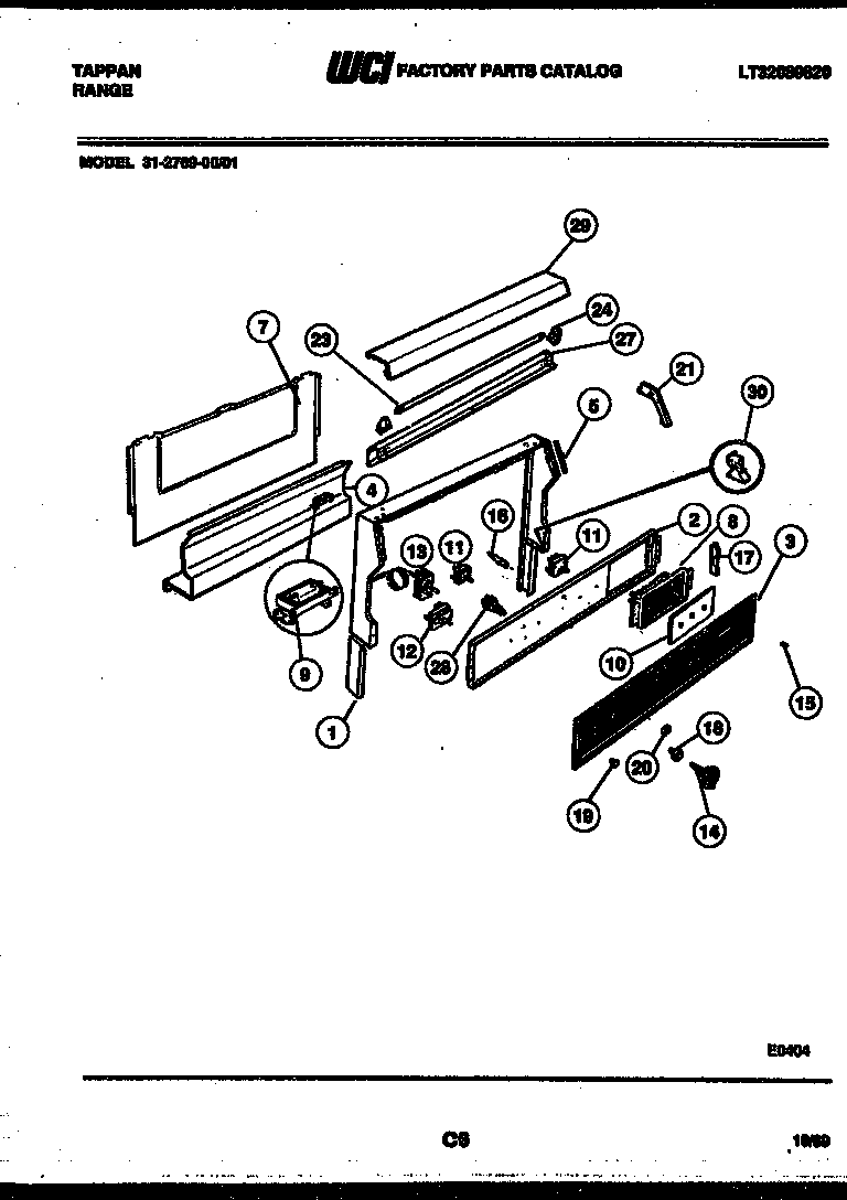 Tappan 31-2769-23-01 backguard diagram