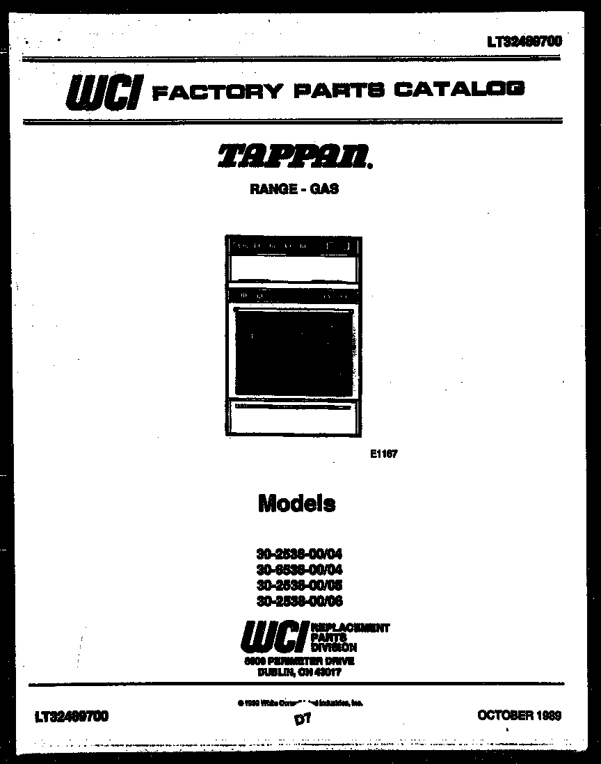 Tappan 30-2538-66-06 cover page diagram