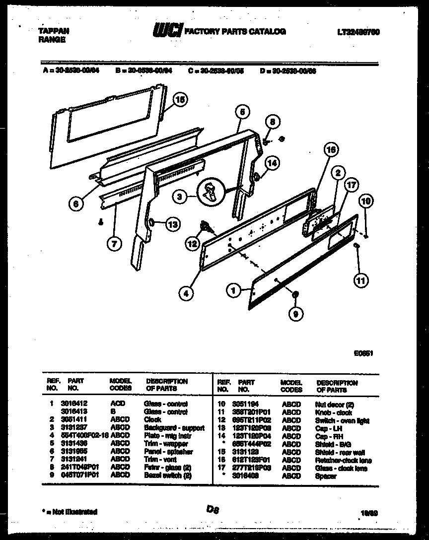 Tappan 30-2538-66-06 backguard diagram