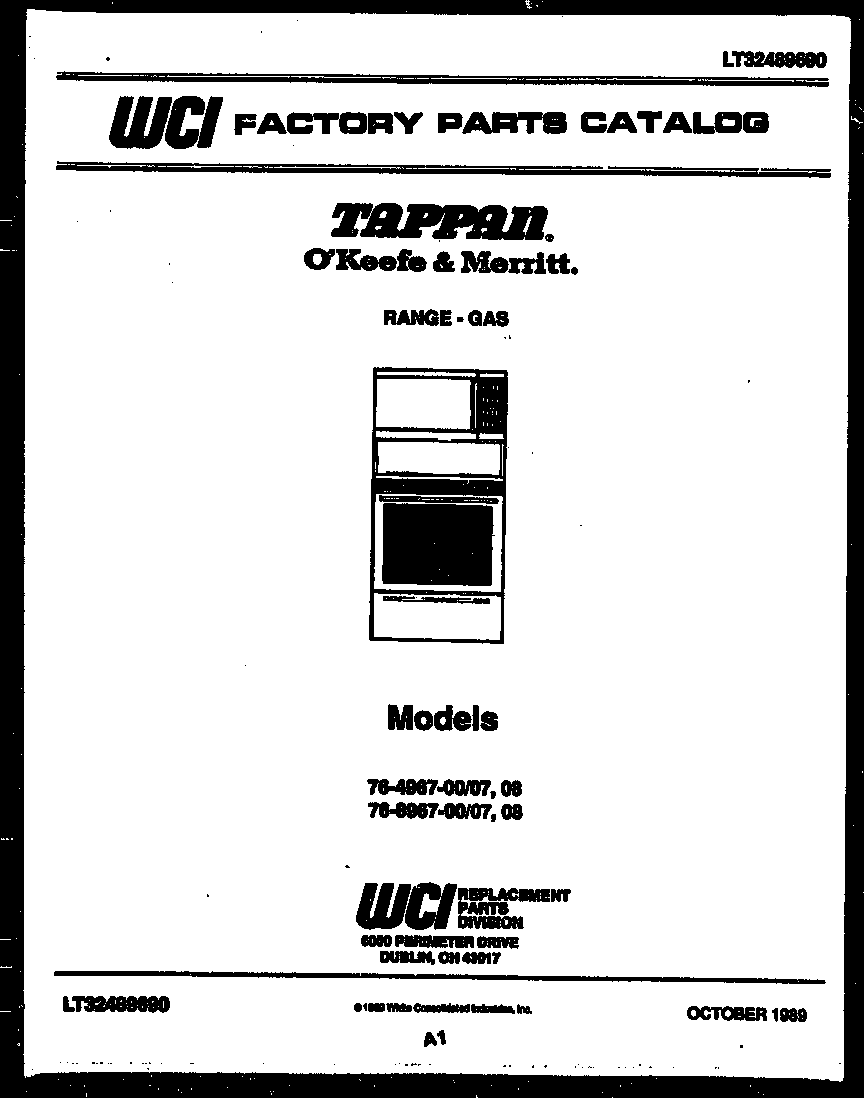 Tappan 76-4967-00-08 cover page diagram