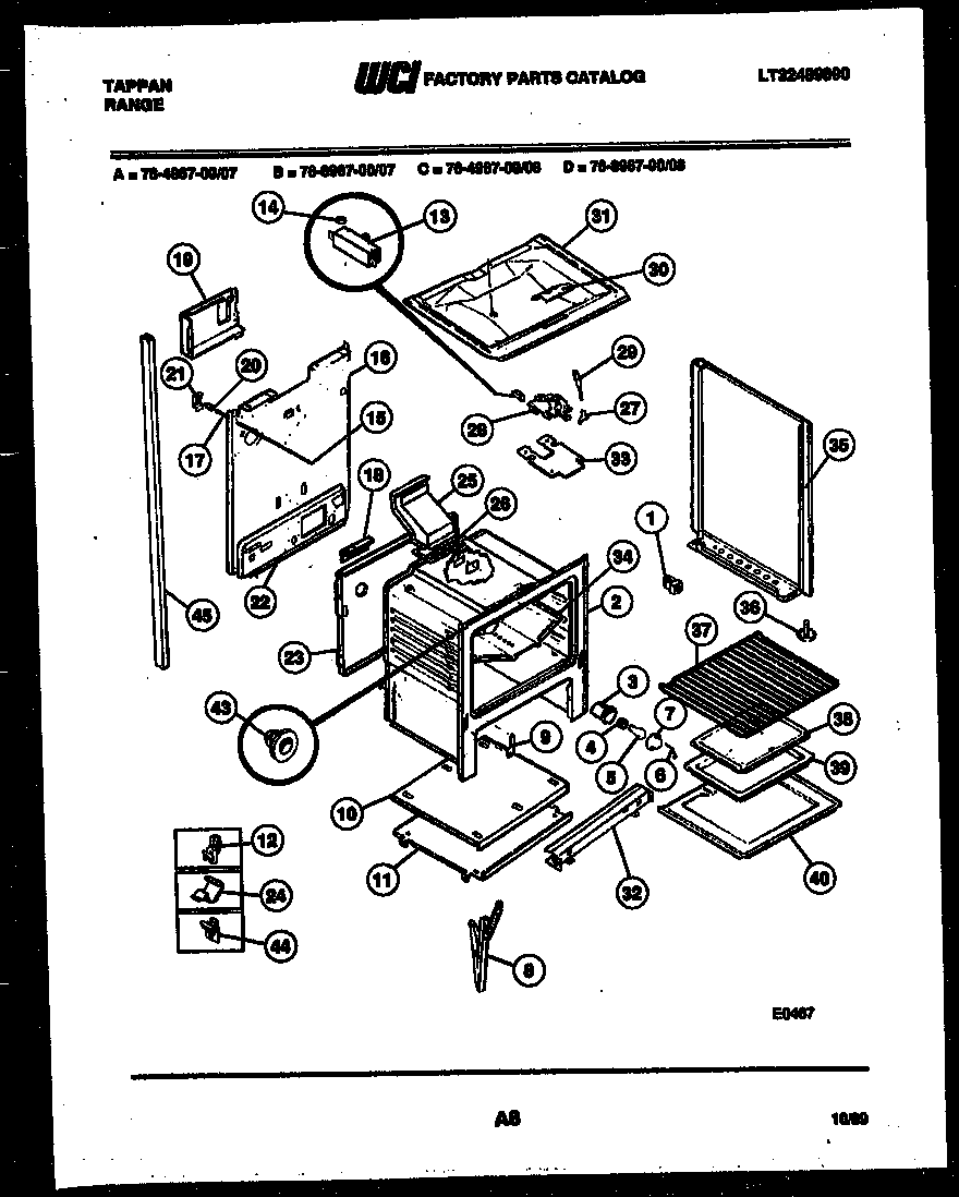 Tappan 76-4967-00-08 lower body parts diagram