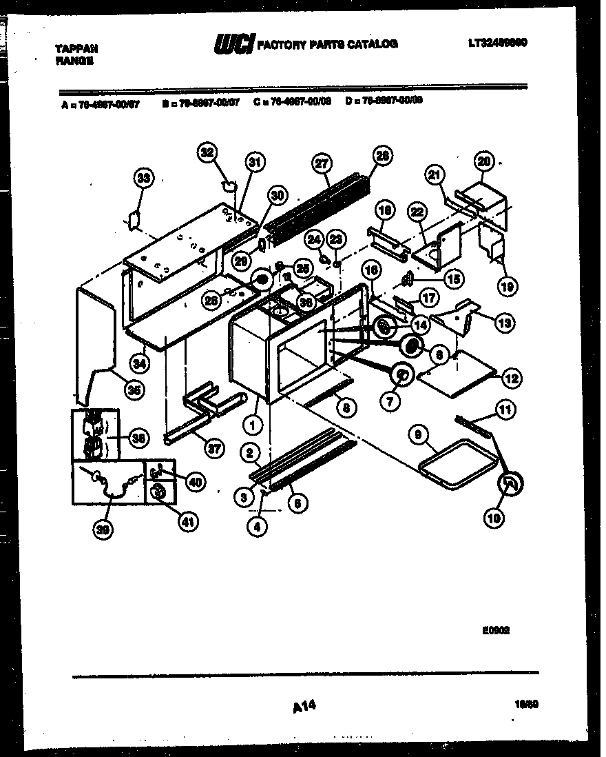 Tappan 76-4967-00-08 upper body parts diagram