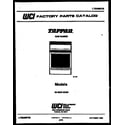 Tappan 30-3647-00-03 cover page diagram