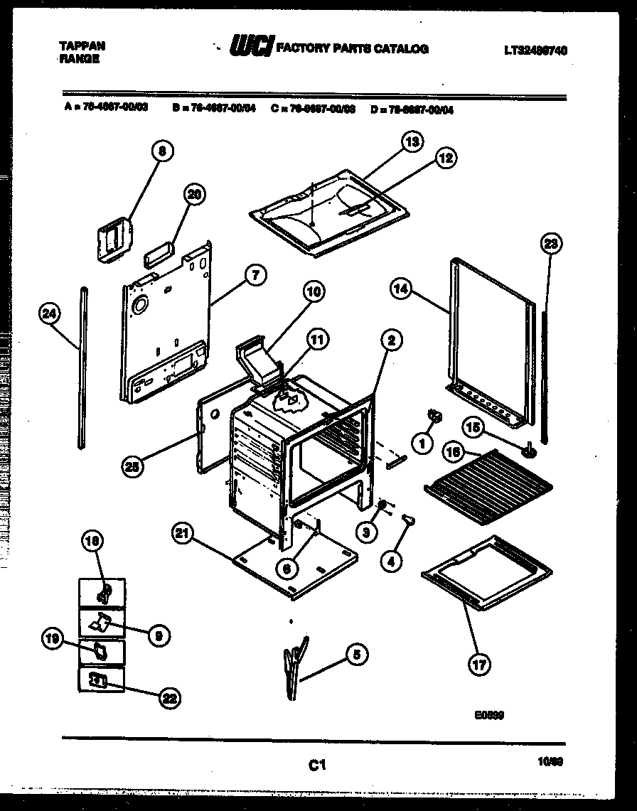 Tappan 76-4667-00-04 lower body parts diagram