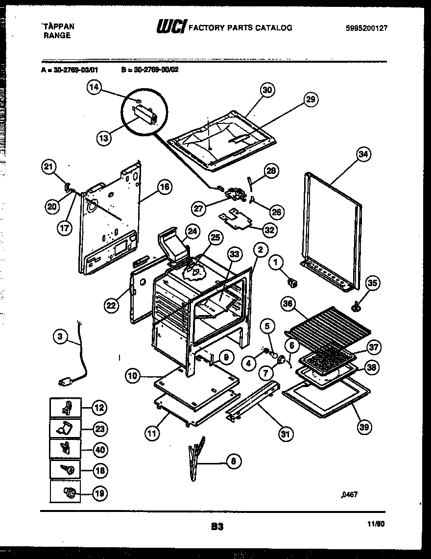 Tappan 30-2769-00-02 body parts diagram