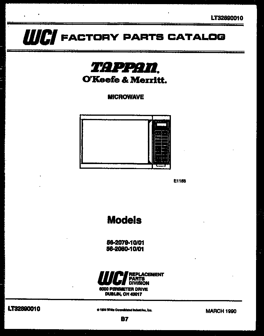Tappan 56-2080-10-01 front cover diagram