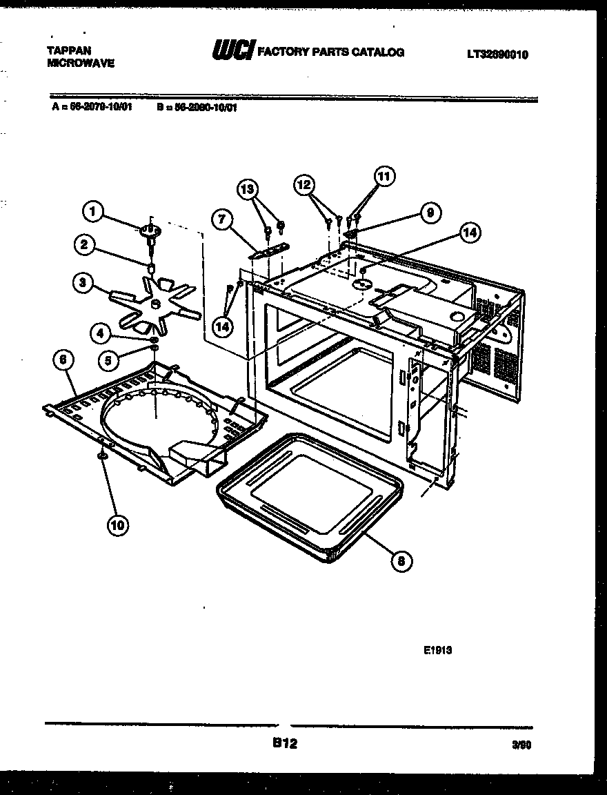 Tappan 56-2080-10-01 body parts diagram