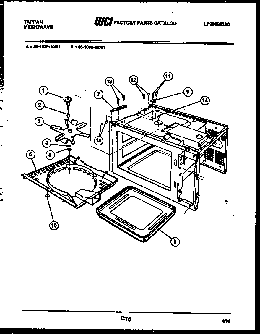 Tappan 56-1029-10-01 body parts diagram