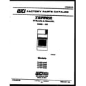 Tappan 72-3657-00-09 cover page diagram
