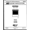 Tappan 33-1467-00-02 cover page diagram