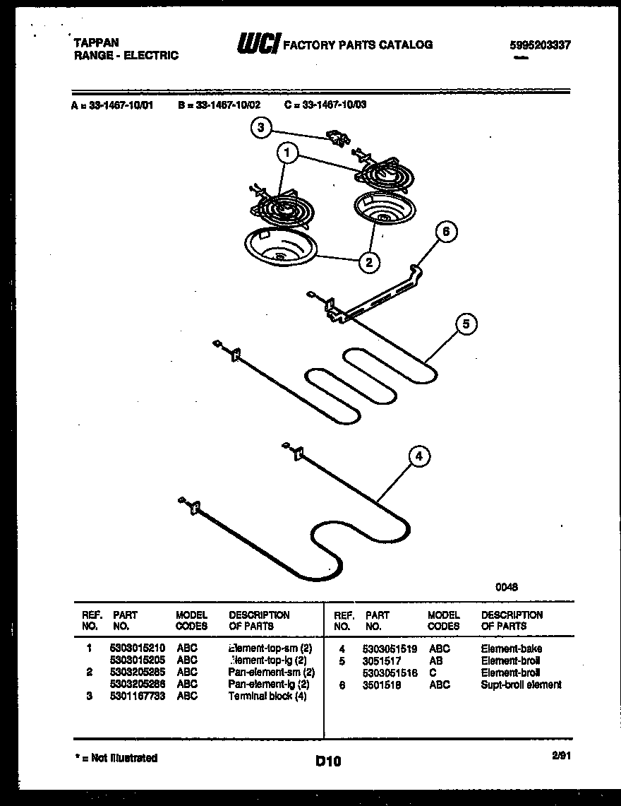 Tappan 33-1467-00-03 broiler parts diagram