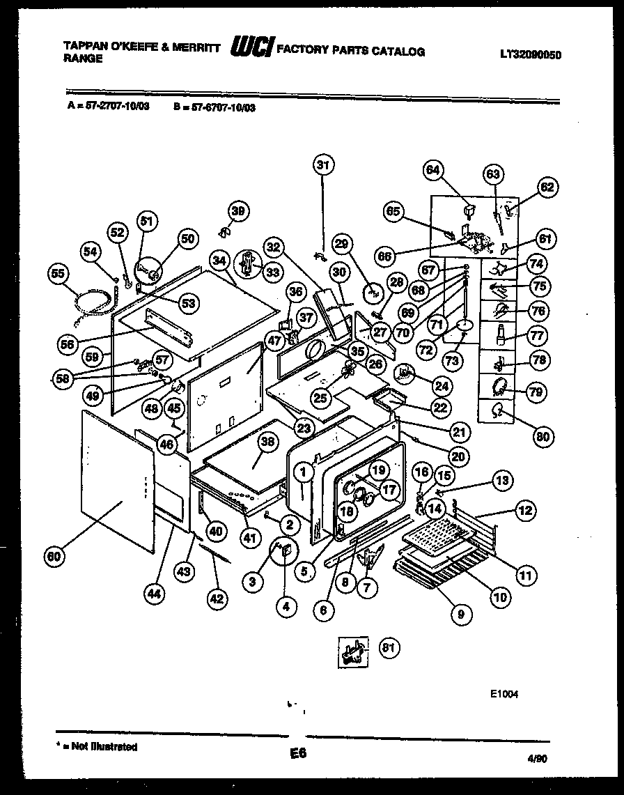 Tappan 57-2707-10-03 body parts diagram