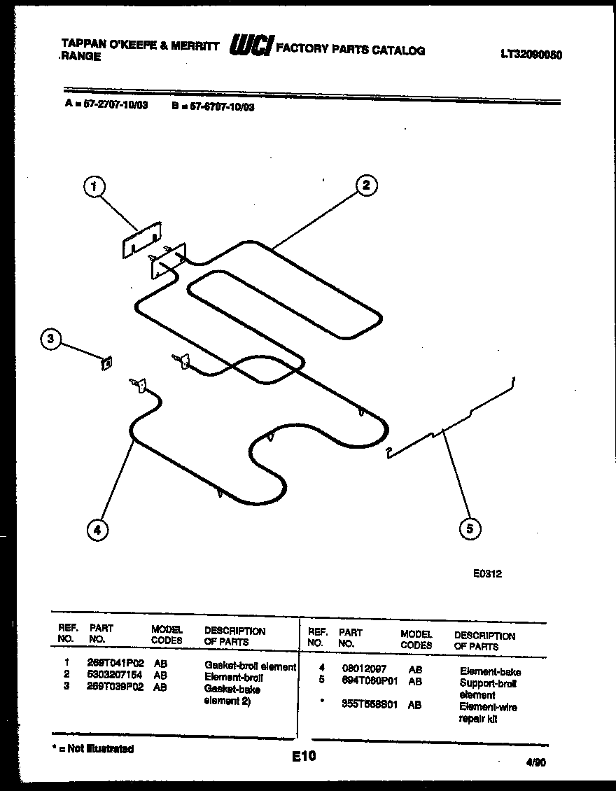 Tappan 57-2707-10-03 broiler parts diagram