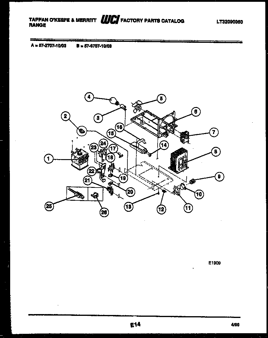 Tappan 57-2707-10-03 power control diagram