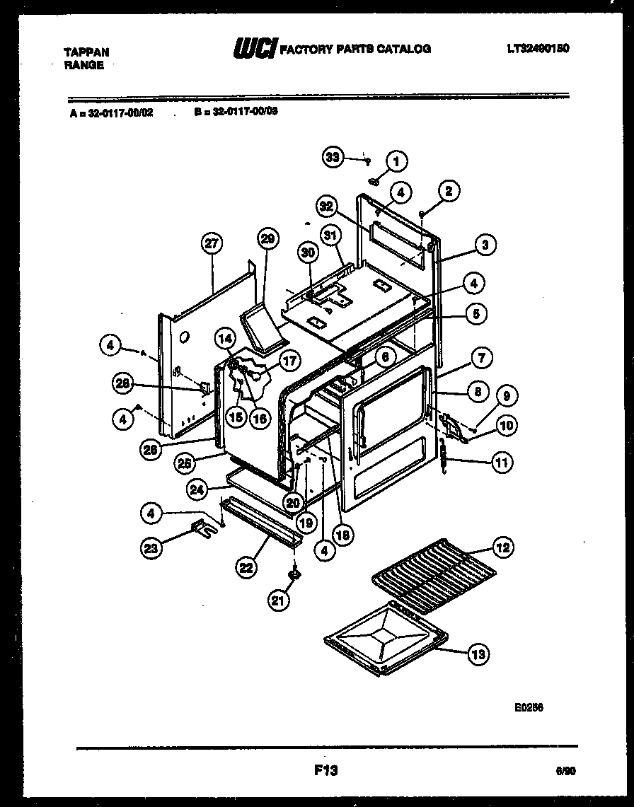 Tappan 32-0117-00-03 body parts diagram