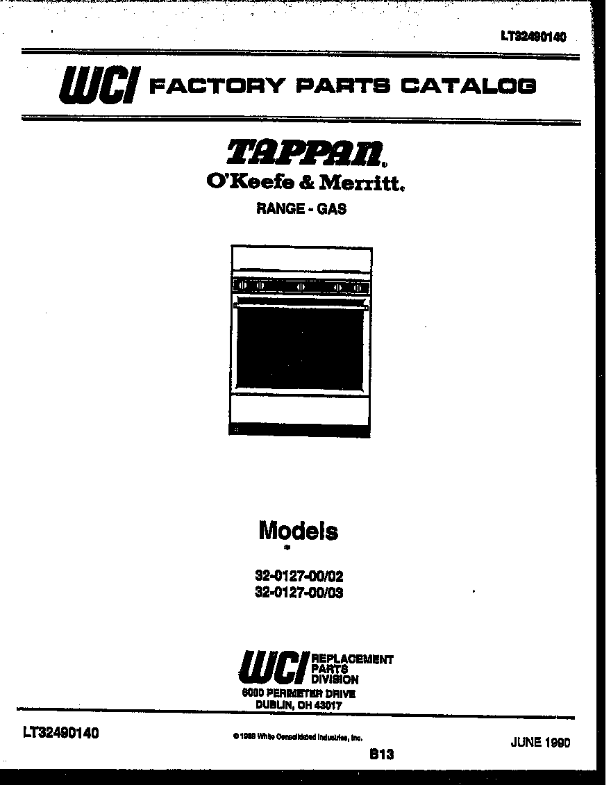 Tappan 32-0127-00-03 cover page diagram