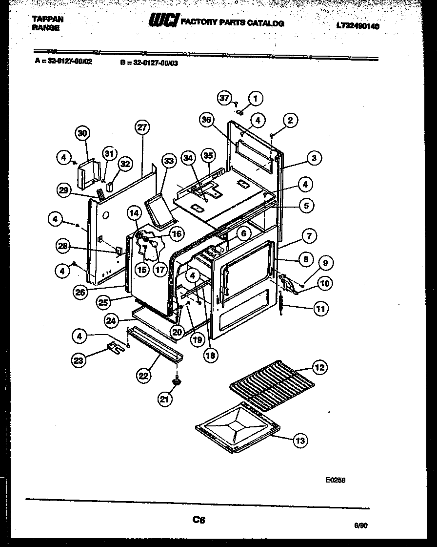 Tappan 32-0127-00-03 body parts diagram