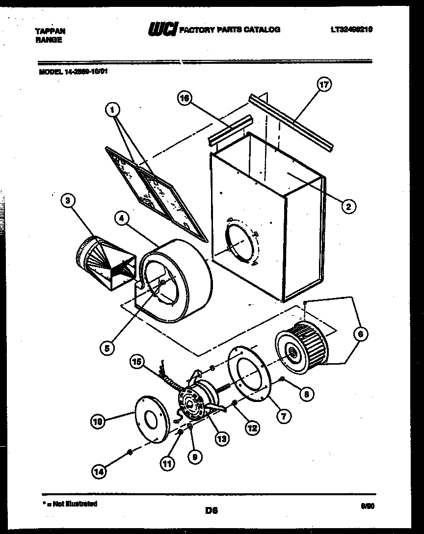 Tappan 14-2589-00-01 motor and blower parts diagram