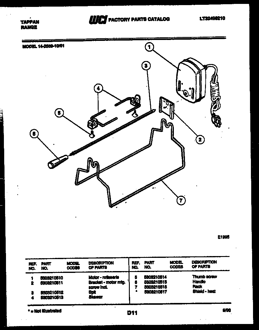Tappan 14-2589-00-01 power control diagram