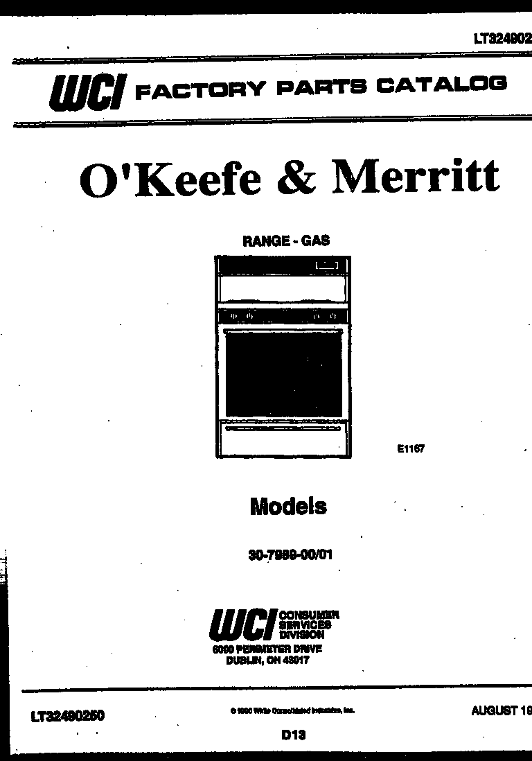 Tappan 30-7989-00-01 cover page diagram