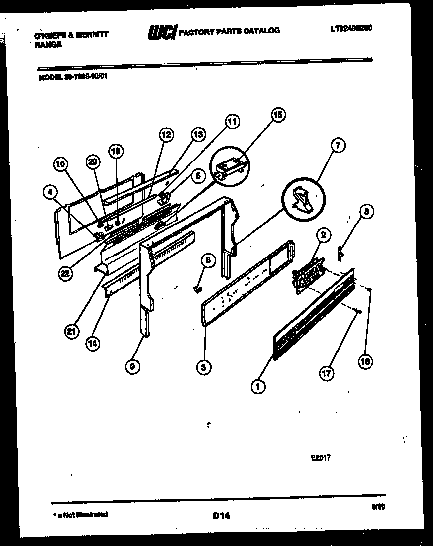 Tappan 30-7989-00-01 backguard diagram
