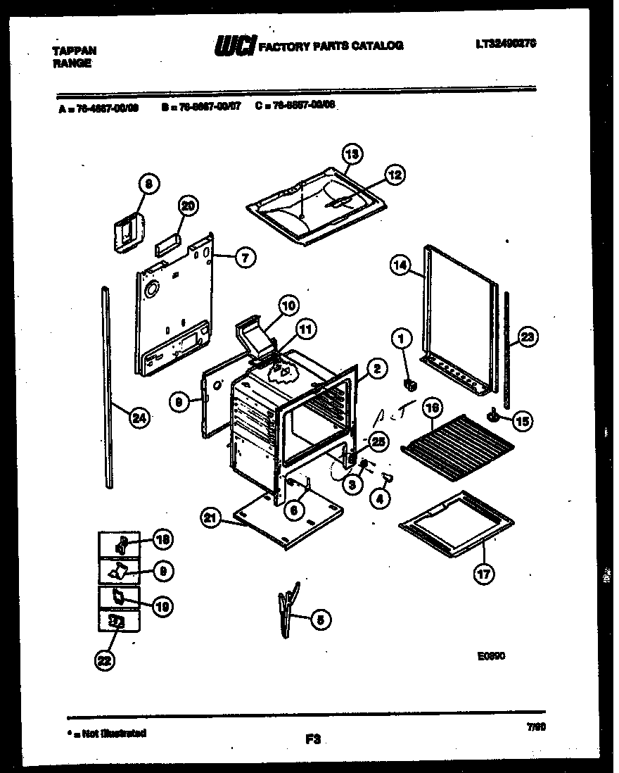 Tappan 76-4667-00-08 lower body parts diagram