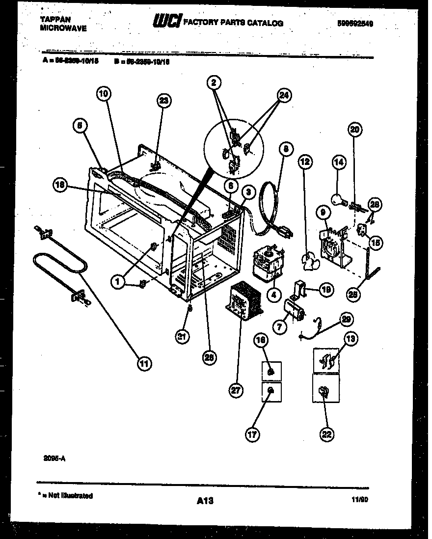 Tappan 56-2359-10-16 functional parts diagram