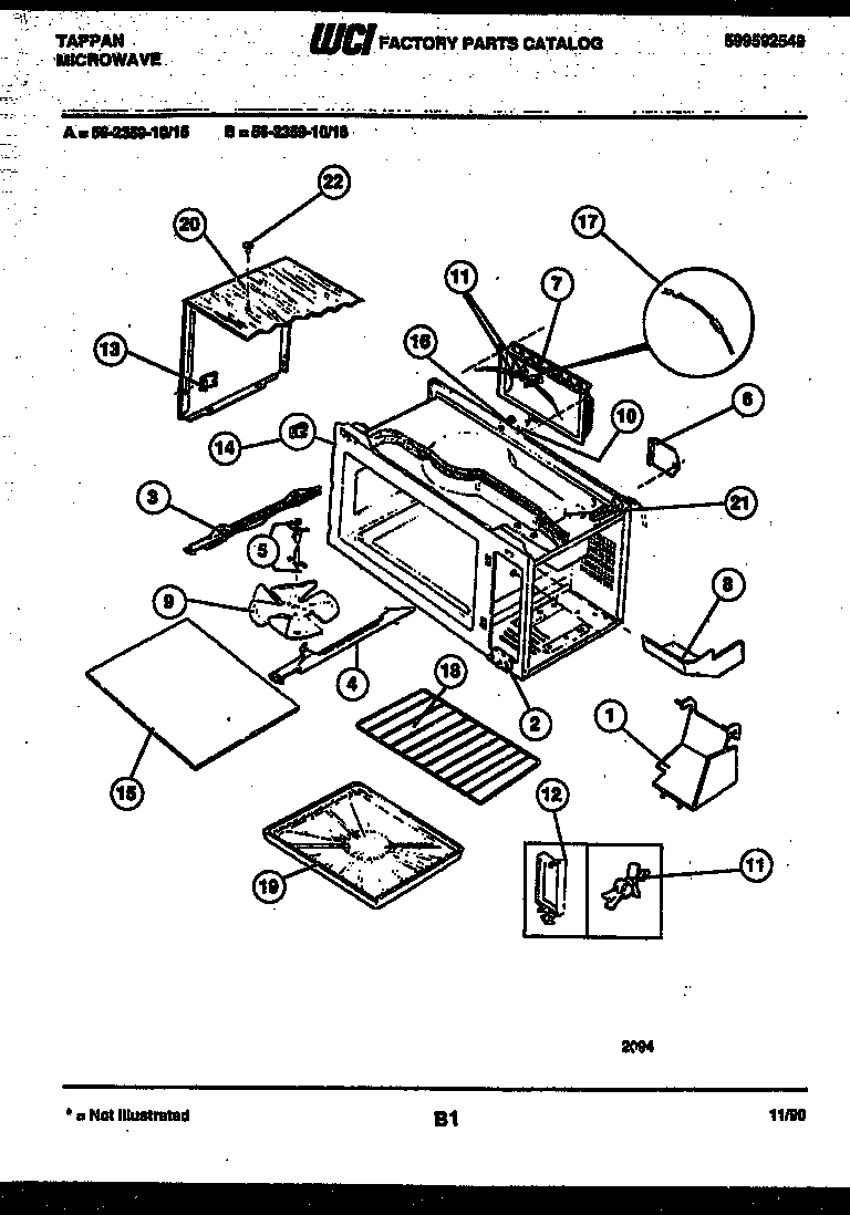 Tappan 56-2359-10-16 wrapper and body parts diagram
