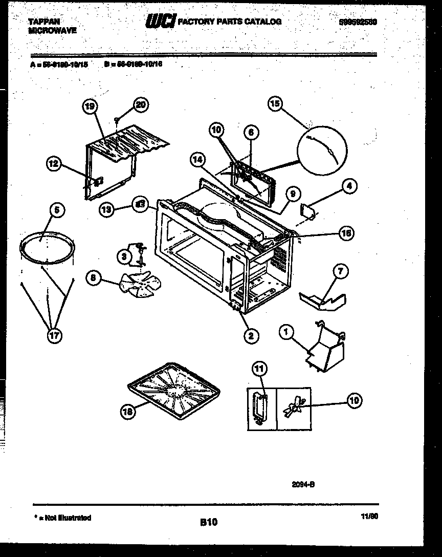 Tappan 56-9189-10-15 wrapper and body parts diagram