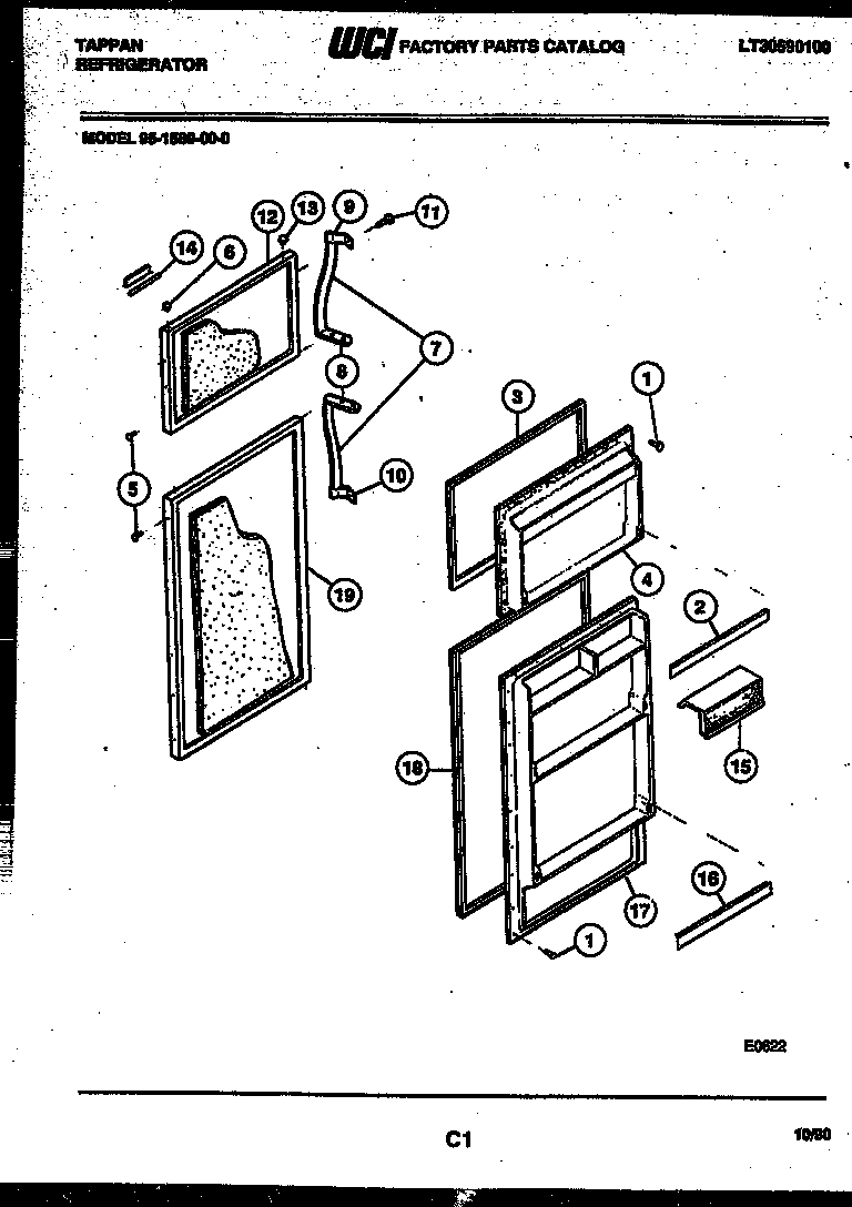 Tappan 95-1589-00-00 door parts diagram