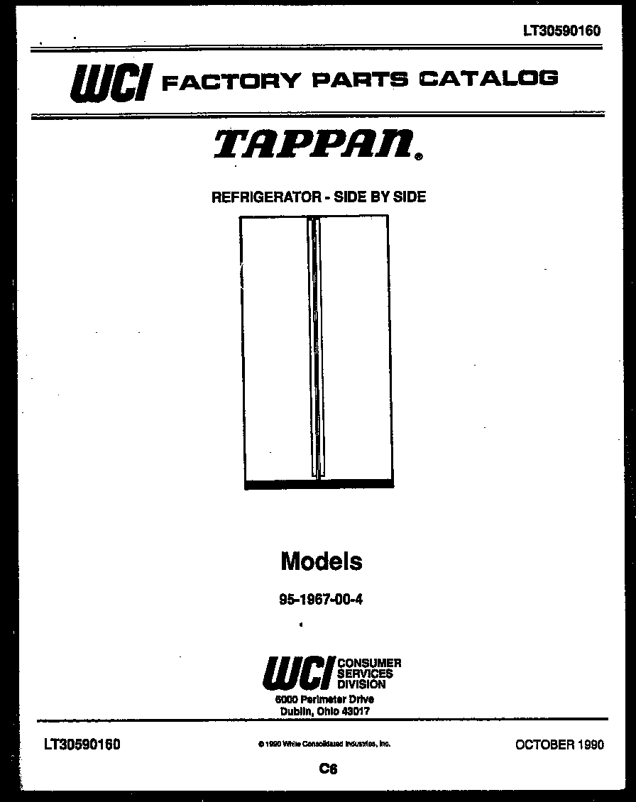 Tappan 95-1967-00-04 front cover diagram