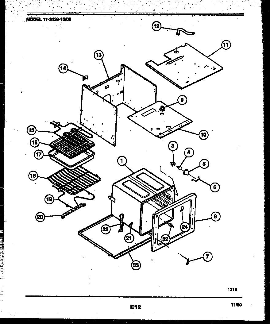 Tappan 11-2439-00-02 body parts diagram