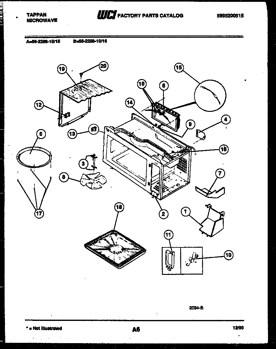 Tappan 56-2258-10-15 wrapper and body parts diagram