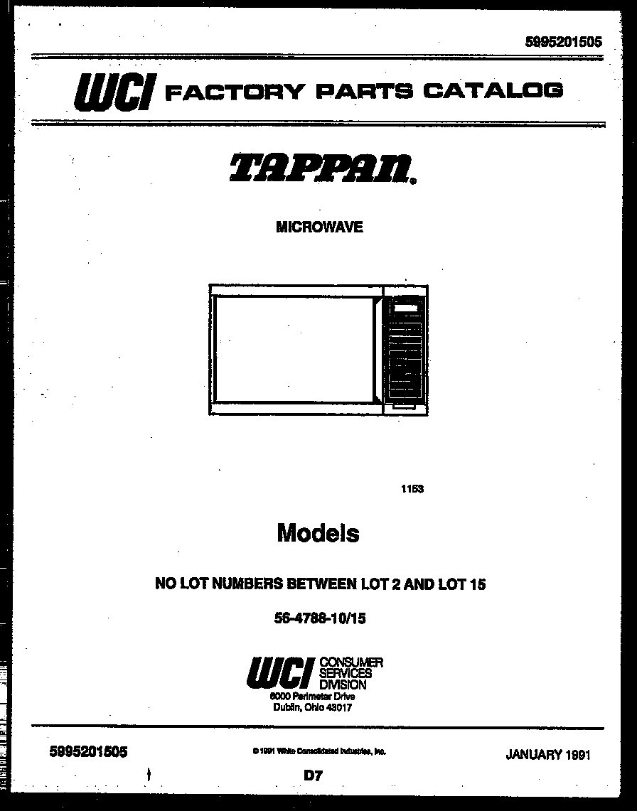 Tappan 56-4788-10-15 front cover diagram
