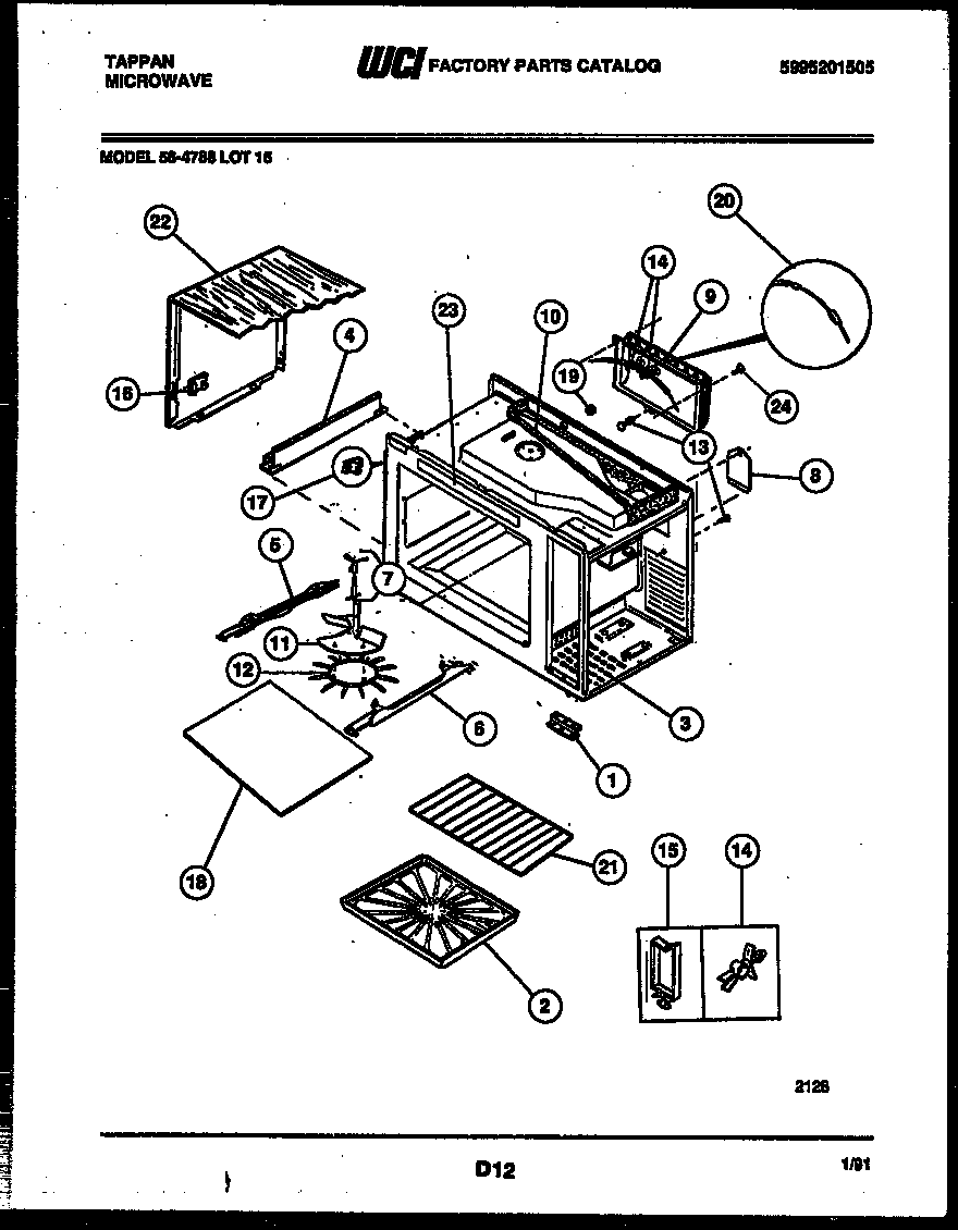 Tappan 56-4788-10-15 wrapper and body parts diagram